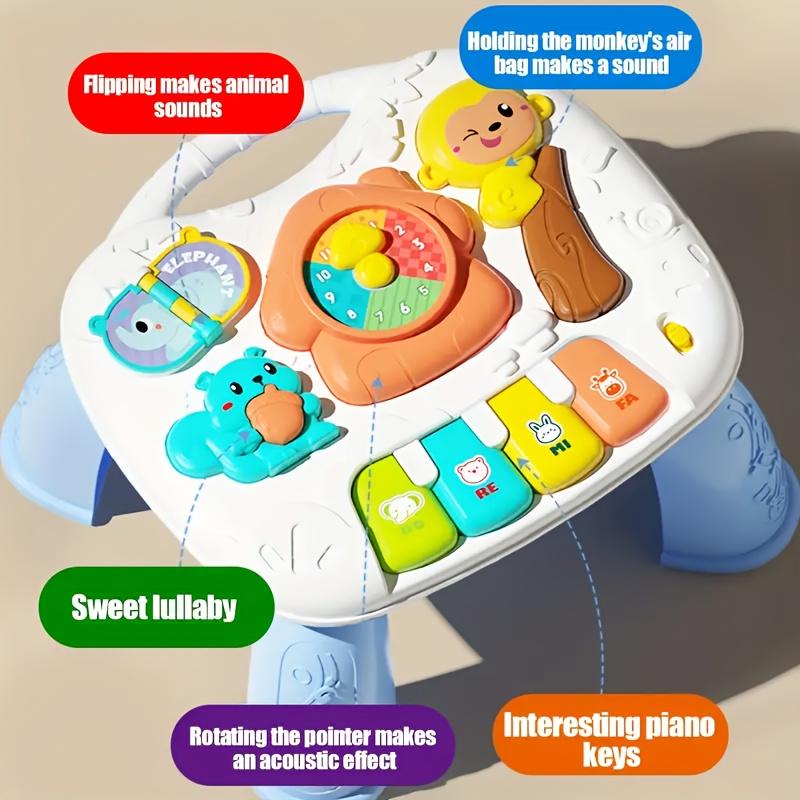 Baby Musical Activity Table Toy Early Educational Learning Piano Keyboard Steering Wheel Light Sound Infant Toddler Center