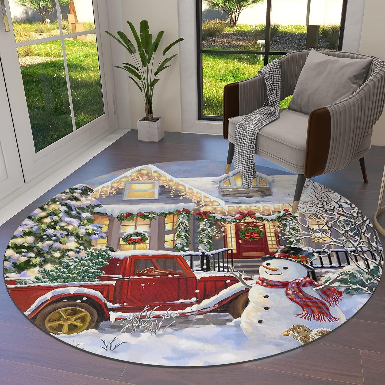 

1pc Luxury Vinyl Record Ideas Round Rug for Living Room Decor Sofa Rug Bedroom Bedside Soft Rug Coffee Table Chair FloorMat Gift 80cm