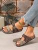 Large Size Rivet Haken Slippers for Women, Belt Buckle for Outdoor Wear, Exposed Toe Sandals