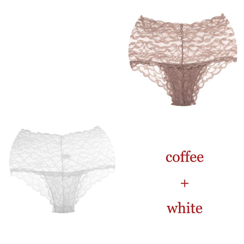 

CINOON 2 шт./лот Новые трусики Женское кружевное нижнее белье Сексуальные трусы с высокой посадкой Вышивка Стринги Нижнее белье Однотонное Прозрачное Женское белье XXL