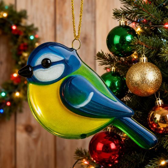 Ozdoba ptáčků z taveného skla Akrylový kolibřík Sova Sojka modrá Ledňáček Sýkorka Vánoční ozdoba na výzdobu vánočního stromku