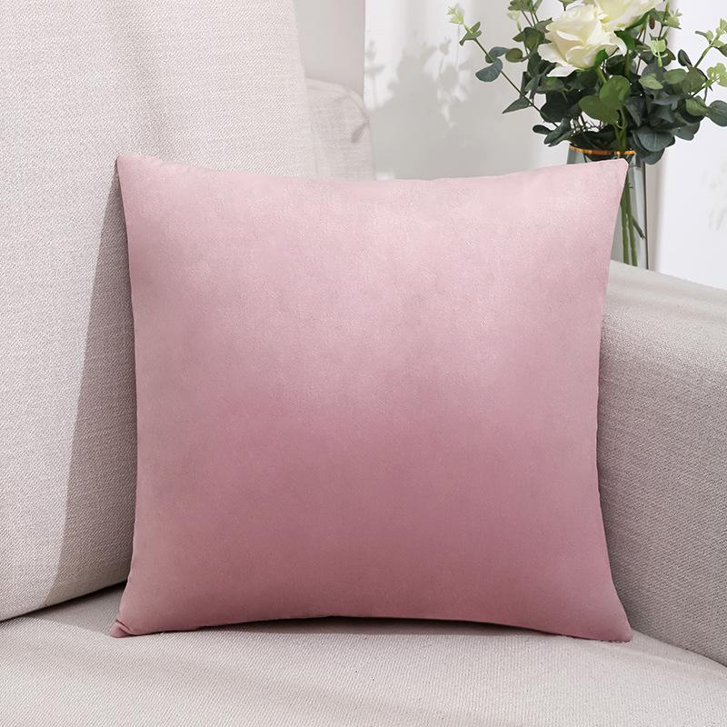 New Solid Color Nordic Velvet Pillow Sofa Office Living Room Simple Plush Cushion Bedroom Bedside Pillow