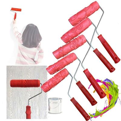 Herramienta de Textura Rodillo de Madera Patrón de Veta de Madera Pintura Efecto Set Estampado Moleteado Kit Sello de Piedra Ladrillo Hormigón Goma