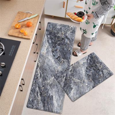 Marmor Küchenmatten Fshion Flanelldruck Badematte Langer Läufer Memory-Schaum Bodenmatte Für Toilette Fußmatte