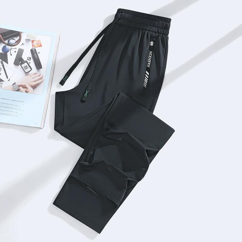 Summer Couple Style Ice Silk Pants Men's Stretch Sports Pants Men's Casual Pants Men's Versatile Casual Loose Wide Leg Pants