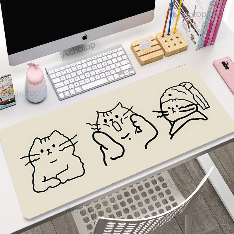 Kawaii Cat Gaming Mouse Pad x Deskpad XXL Large Desk Mat Keyboard Pad Surface for Computer Mousepad Gamer Computer Mat Rug