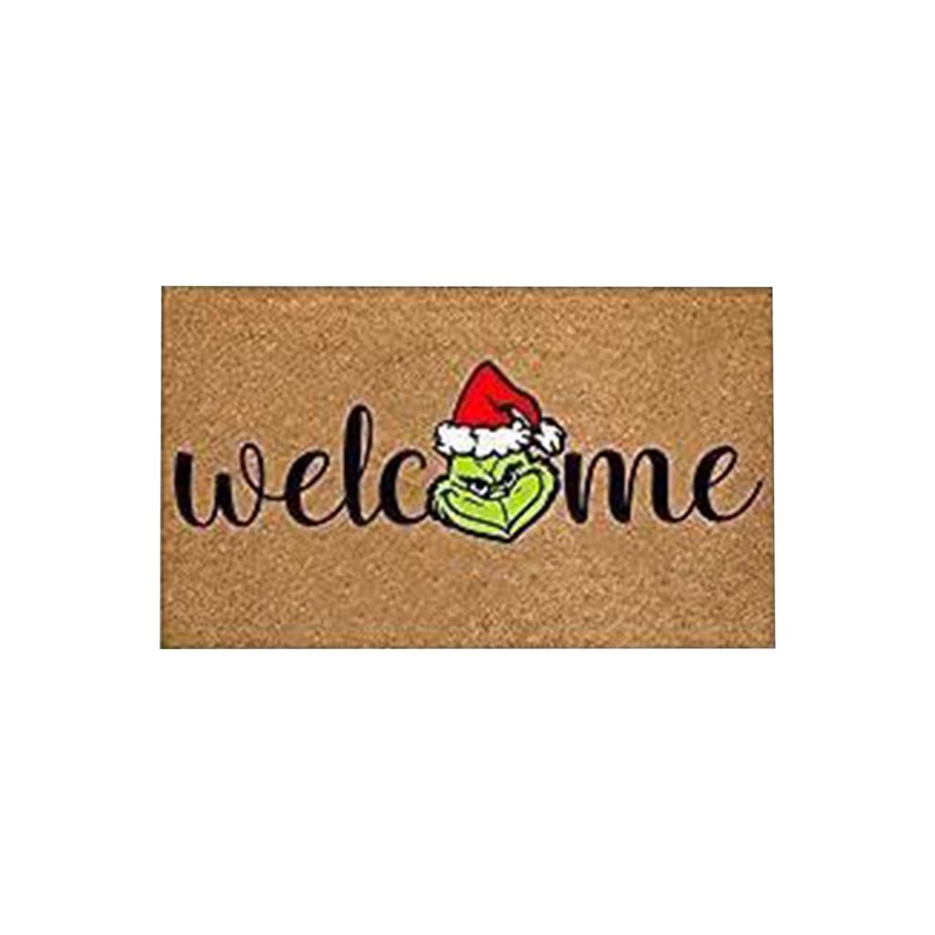 Christmas Carpet Entrance Door Non-slip Absorbent Foot Mat Thick Porch Carpet Mat