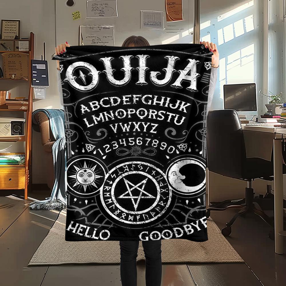 1PC Psychic Board Print Flannel Blanket, High Quality All Seasons, Home Decor, Warmth and Comfort, Perfect for Christmas Gifts