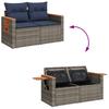4 Piece Outdoor Sofa Set with Cushions Grey Poly Rattan