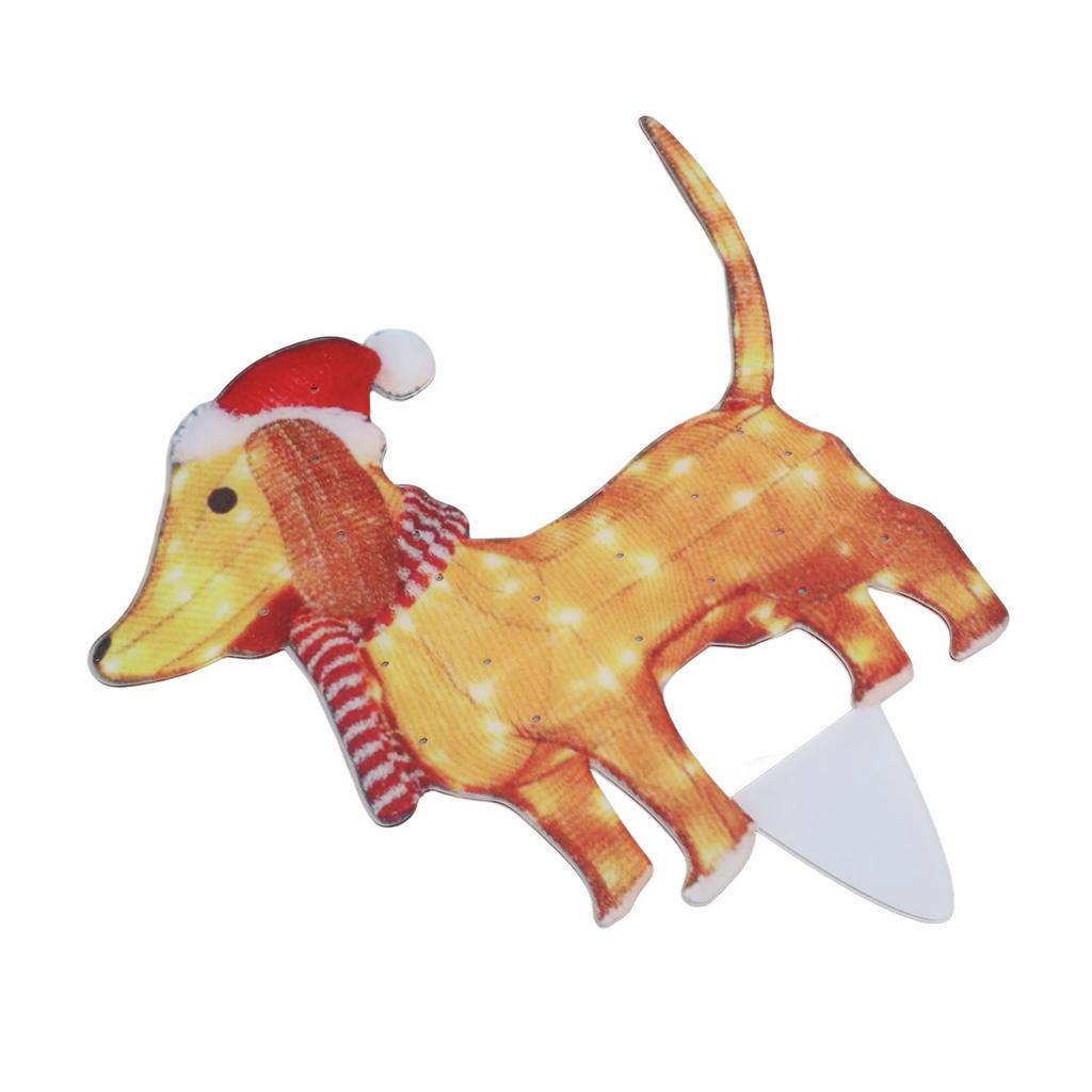 Christmas Dog Yard Decor Light Up with String Light Cute Acrylic Outdoor Animal Decorations for