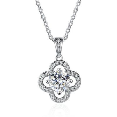 1 Carat Real Moissanite Pendant Necklace For Women With Blue Green Color D Color Moissanite 925 Sterling Silver Lady Jewelry