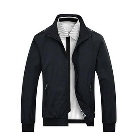 Men's Slim Fit Korean Style Autumn Jacket - Solid Color, Handsome Casual Wear