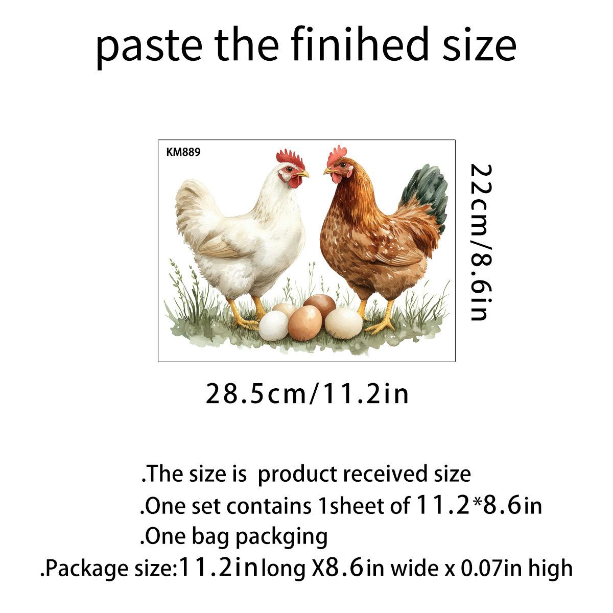 

Hen Laying Eggs Waterproof Self Adhesive Toilet Lid Sticker for Bathroom Kitchen Fridge Home Decor 22x28.5cm разноцветный