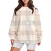 Women's Casual Print Round Neck Loose Long Sleeve Sweatshirt Top With Pocket