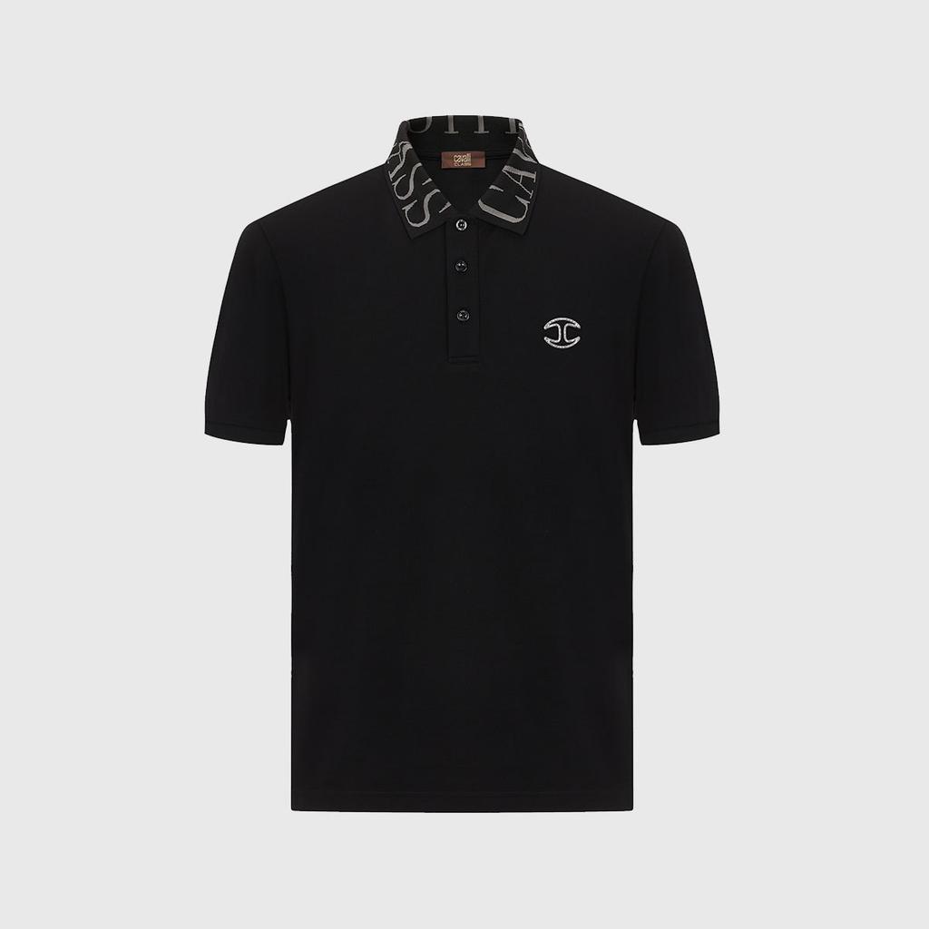 Men's Spring/Summer Short-Sleeved Polo Shirt with Collar Letter Detail