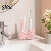 Girls Style Toothbrush with Dual Printed Holder Bow Holder 3D Adhesive Cup Holes for Bathroom Accessory & Toothpaste Cute