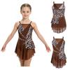 Kinder Mädchen Wettkampf-Body Ärmellos Verstellbare Träger Strass-Verzierung Patchwork Jumpsuit Eingearbeiteter Slip für Gymnastik Bühne