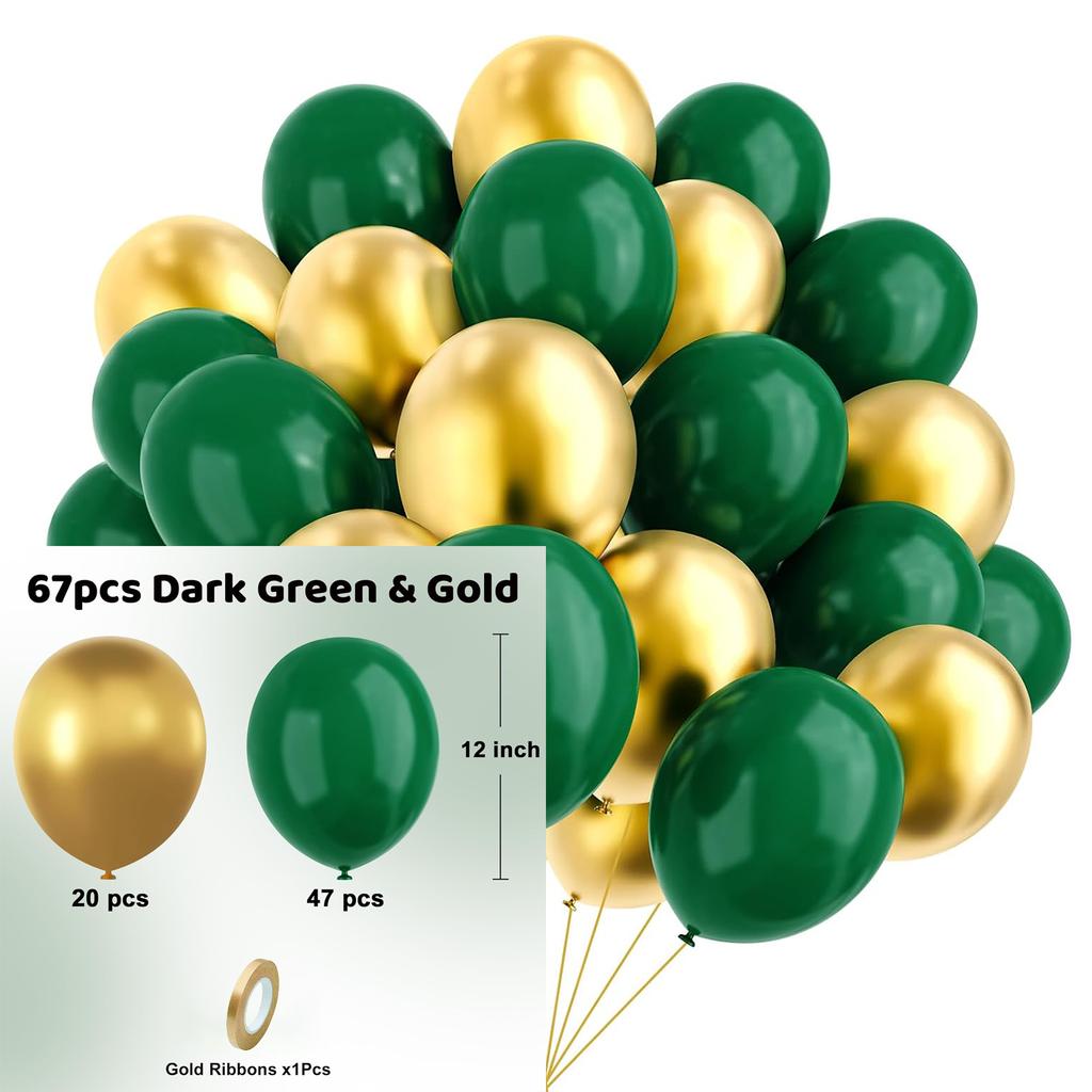 12inch-67pcs black red, pink and gold latex balloon set suitable for weddings, birthdays, popular parties, bridal showers