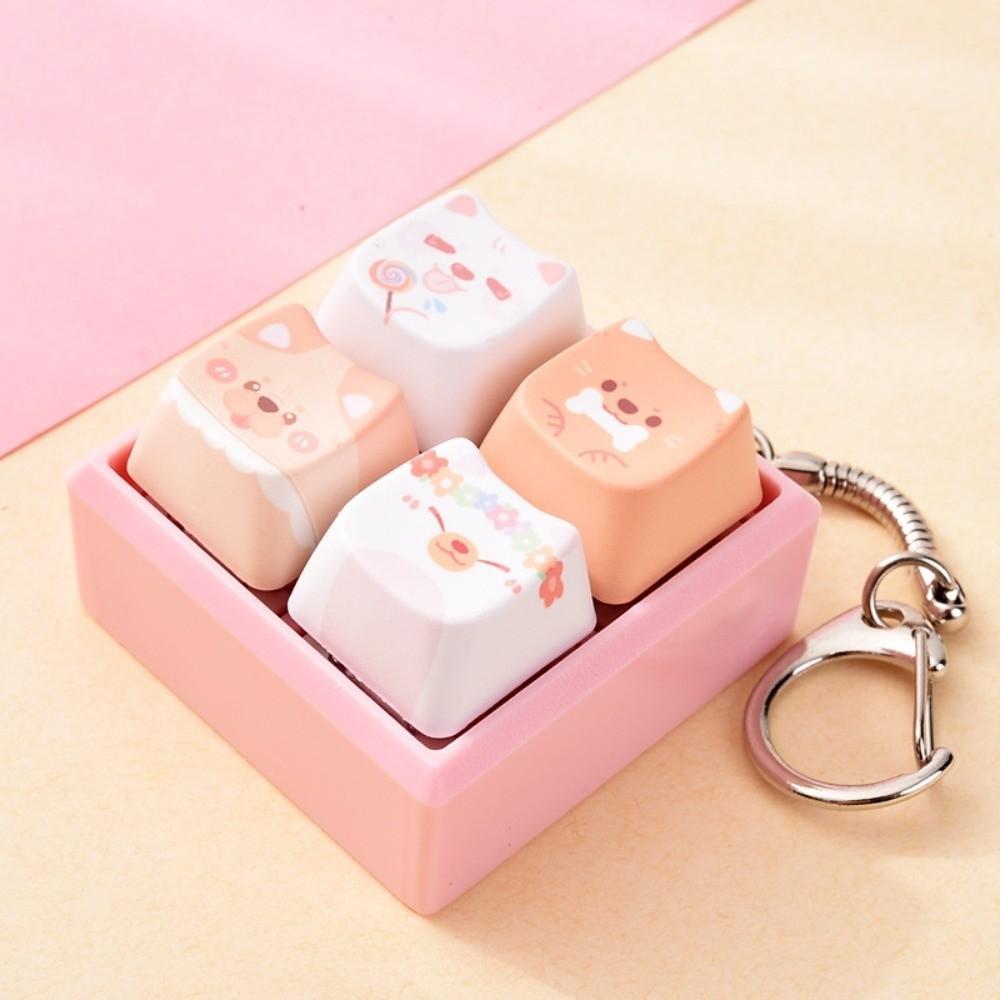 Kawaii Fidget Toy Keychain Relax Button Mechanical Keyboard Keying Puppy Fans