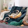 1pc Astronaut Moon Lightweight Flannel Blanket, Comfortable and Warm Blanket, for Office and Camping Sofa Bed, Livingroom047