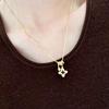 Exquisite Zirconia Flower Pendant Necklace with Round Ring and Sweater Chain - Light Luxury Petal Collarbone Accessory.