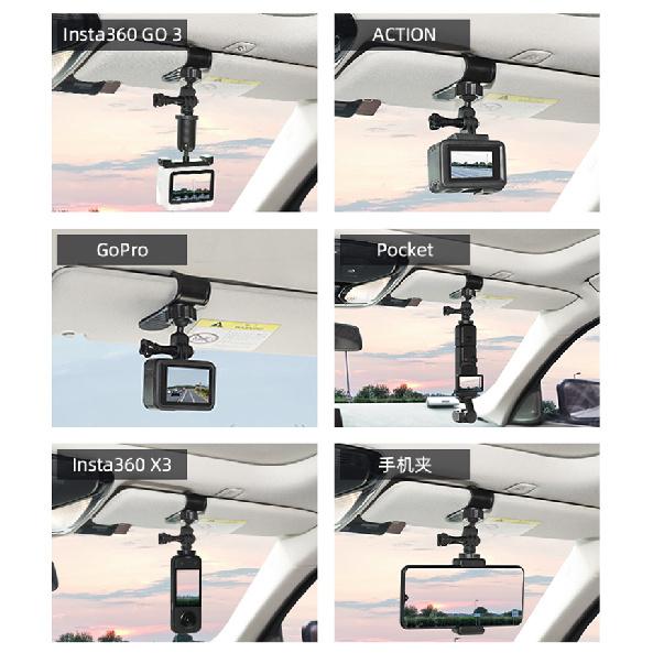Gopro Car Mount for Action Camera Recording Sun Visor Action Cam Cradle Pov Auto Support for Go Pro Insta360 DJI Osmo AKASO Fuse Holders1