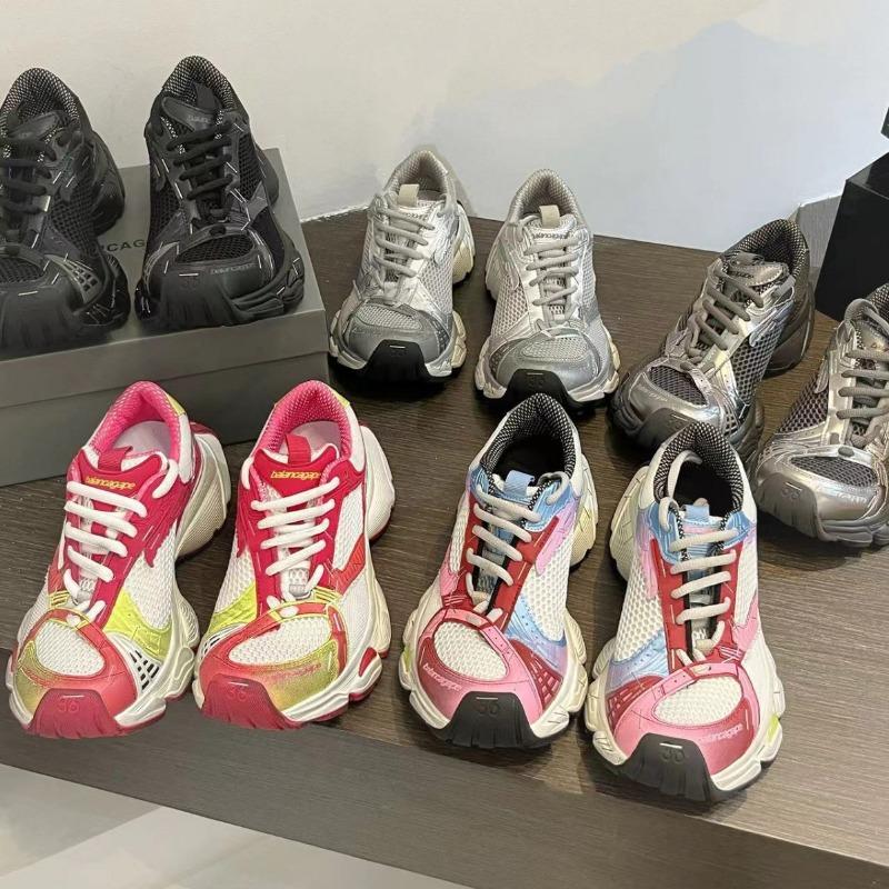 Höst retro polerade tjockbottnade andningsbara mesh-sneakers