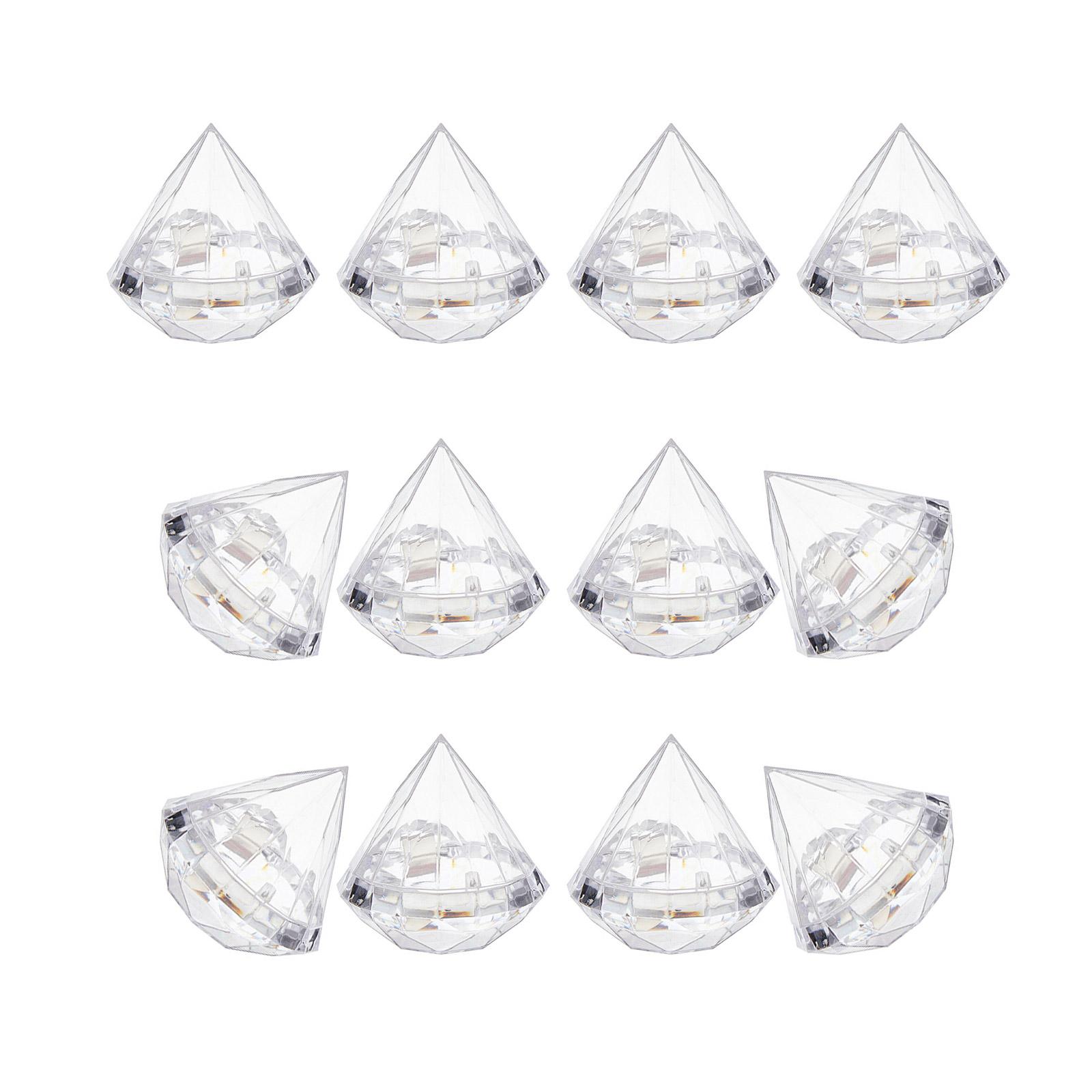 

Упаковка из 10 декоративных пластиковых контейнеров для конфет в форме бриллиантов. Прочные пластиковые банки для конфет в форме бриллиантов для подарков на вечеринку и декораций. S