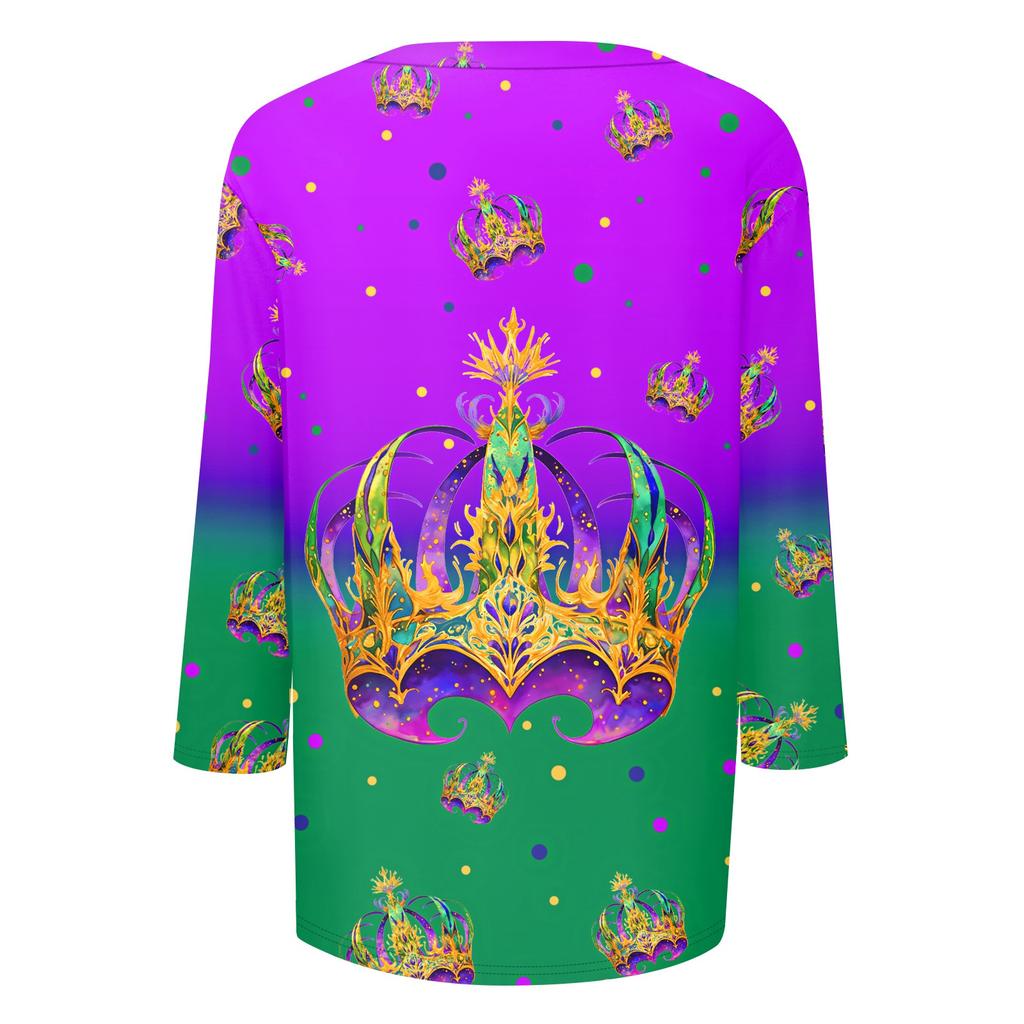 Dámské tričko s potiskem 3/4 rukáv denní víkendová móda základní véčkový výstřih běžný top