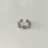 Geometric Trendy Pink Heart Adjustable Ring For Women Fashionable Distinctive Accessory Copper