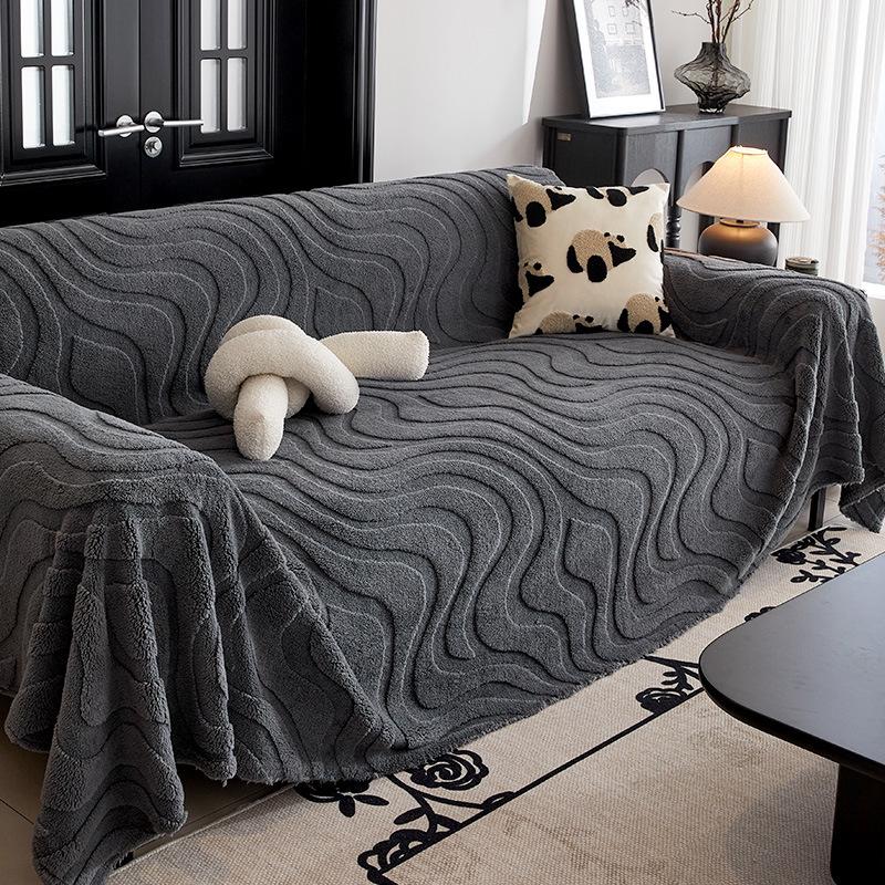 Cream Winter Sofa Blanket: 2026 Plush Ultra-Large One-Piece Cover & Cushion.