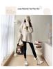 2025 Spring-Autumn Maternity Two-Piece Set: Grey & White Elephant Slit Sweatshirt with Long Sleeves