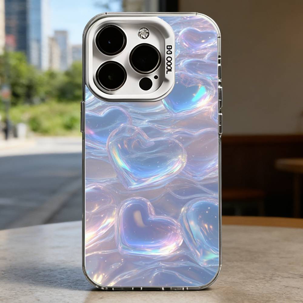 

Holographic Bubble Y2K Style Hard Phone Case for IPhone 16 15 14 13 12 11 Pro Max Plus16E X XR XS Max shockproof Full Cover iPhone14Plus