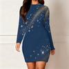 Womens Plus Size Long Sleeve Slim Bodycon Midi Dress Comfortable Chic Casual Party Wear