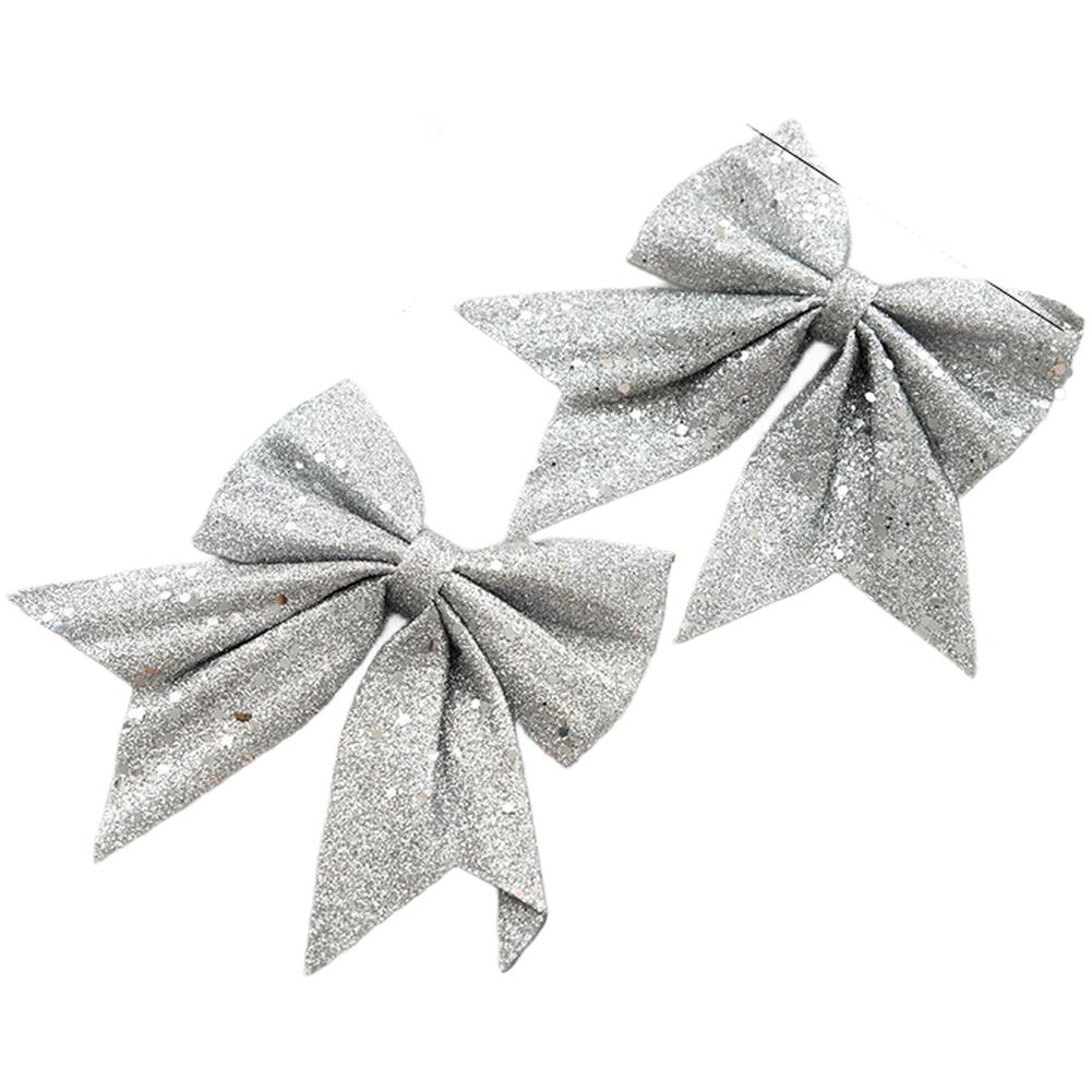 

Sparkling Glitter Christmas Bow for Tree and Wreath Decorations for DIY Holiday Projects with Lightweight Polyester