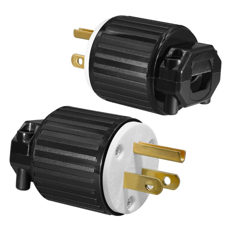1Pcs Male/Female Ends Extension Cord Ends Connector 15A 125V 5-15P/5-15R Straight Blade Cord Connector