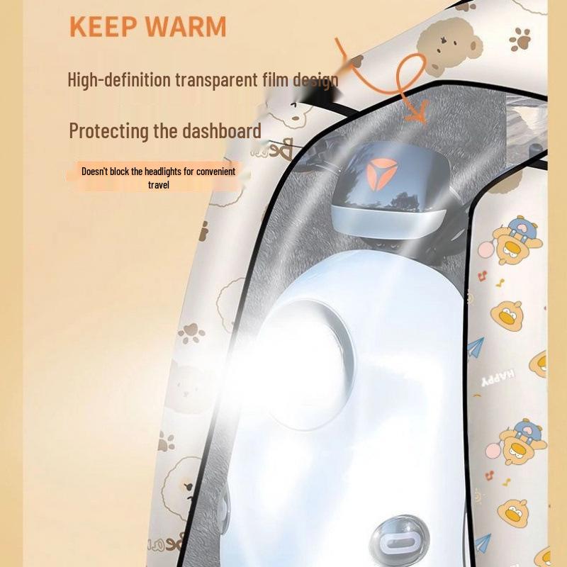 Electric Vehicle Windshield Fleece Cape: Thick, Full Coverage Neck & Shoulder Protector for Warmth and Windproof Cold Protection.