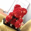 Rose Flower Bear Artificial Rose Flower Hugging Bear for Valentines Day Wedding Mothers Day