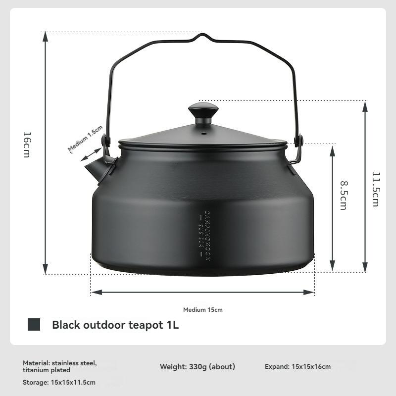CAMPINGMOON BKSW-1 Camping Cooking Equipment 304 Stainless Steel Teapot Coffee Portable Picnic Outdoor Kettle