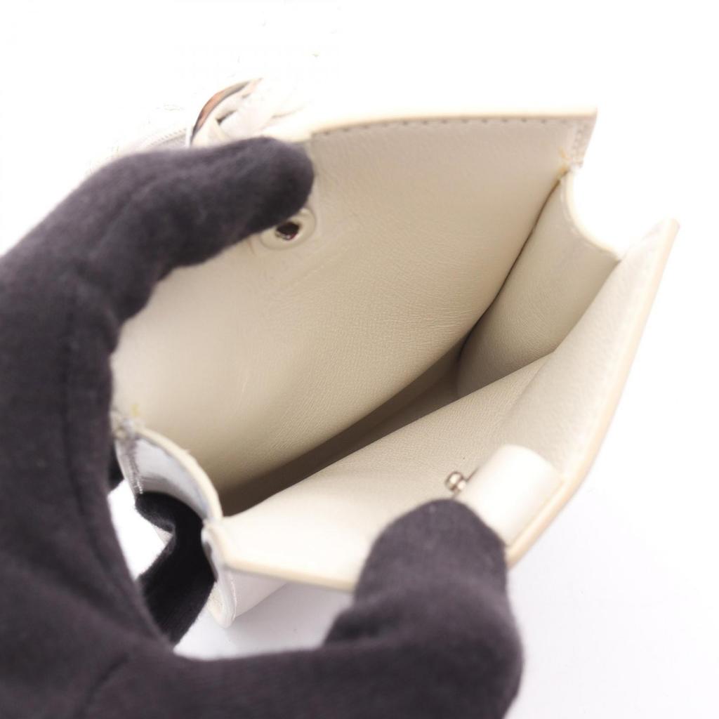 Used JIL SANDER TANGLE Shoulder Bag Leather White Used Women