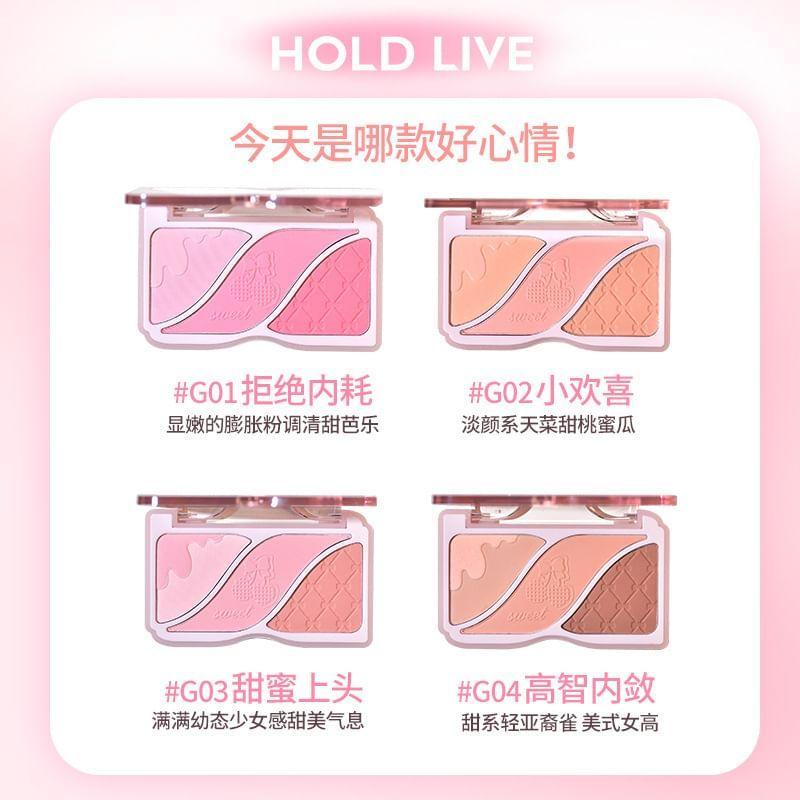 HOLD LIVE - Triple-Color Powder Blusher (1-2)