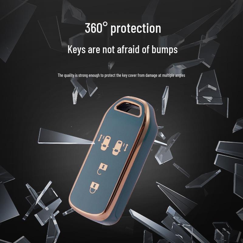 Gold Trim Key Case for Honda Models: XR-V, Spirior, Greiz, Ai Li, Odyssey