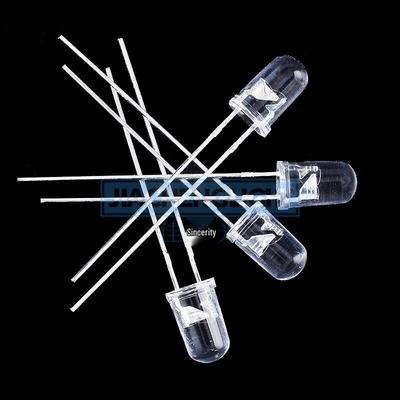 5mm High Brightness LED Lamp Beads, Transparent, Multi-color, Round Head, Long Leg, Direct Plug