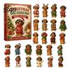 Christmas Advent Calendar 2026 Dog Calendar, 24-Day Acrylic Ornament Set with Mini Puppy Kids Gifts Figures, 2D Flat Tree Hanging Countdown