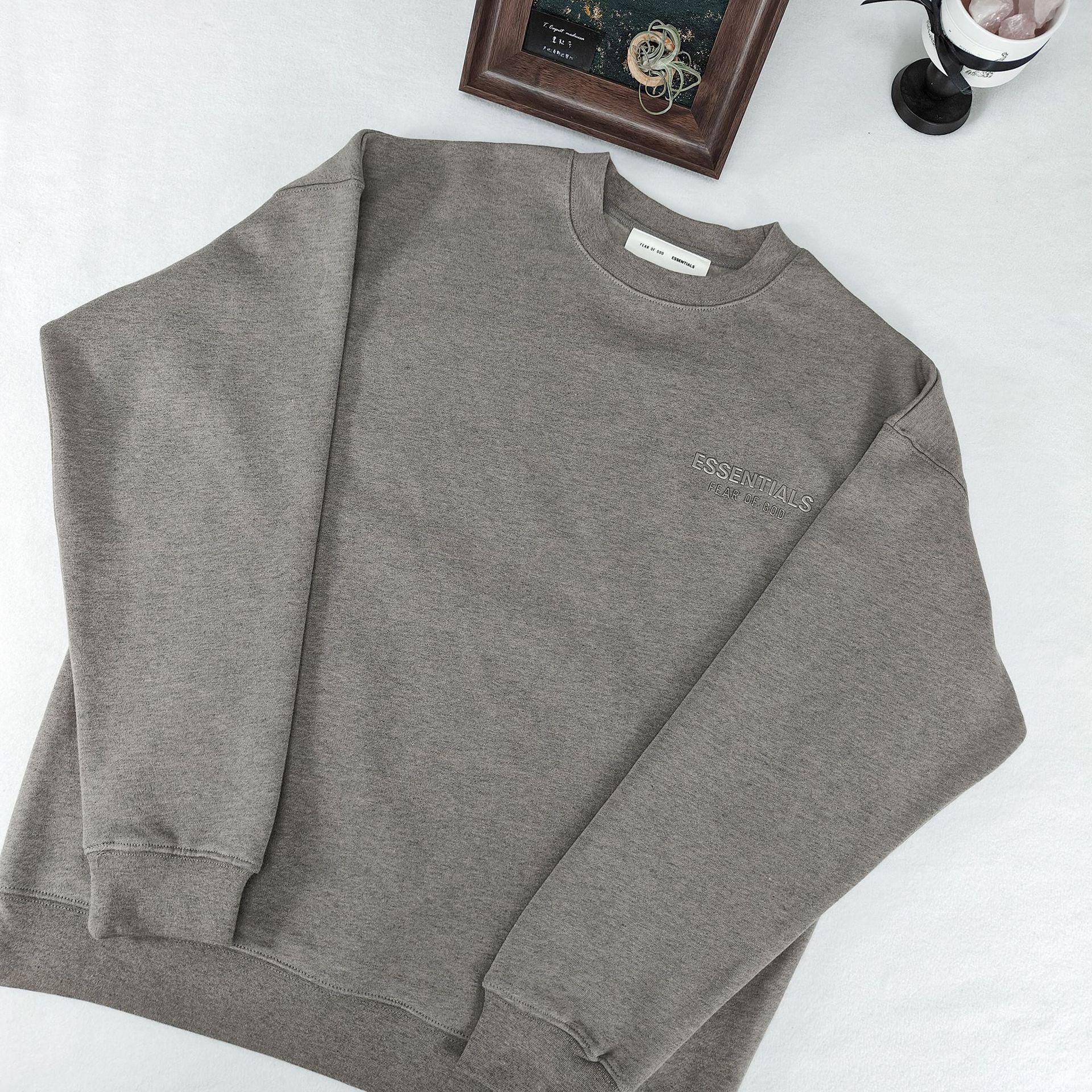 

FOG Double-Stitched Metallic Textured Crewneck Sweatshirt - 25 Styles, Trendy Loose Fit for Youth M (less than 90 kg)