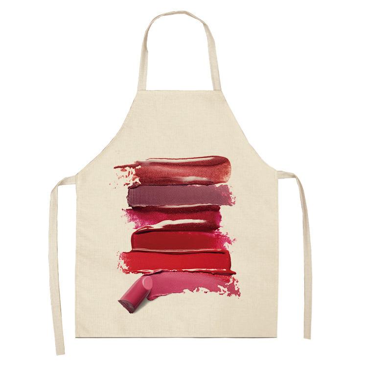 Fashion Makeup Apron Lipstick Nail Polish Print, Kitchen Cooking Bib, Multiple Sizes Available