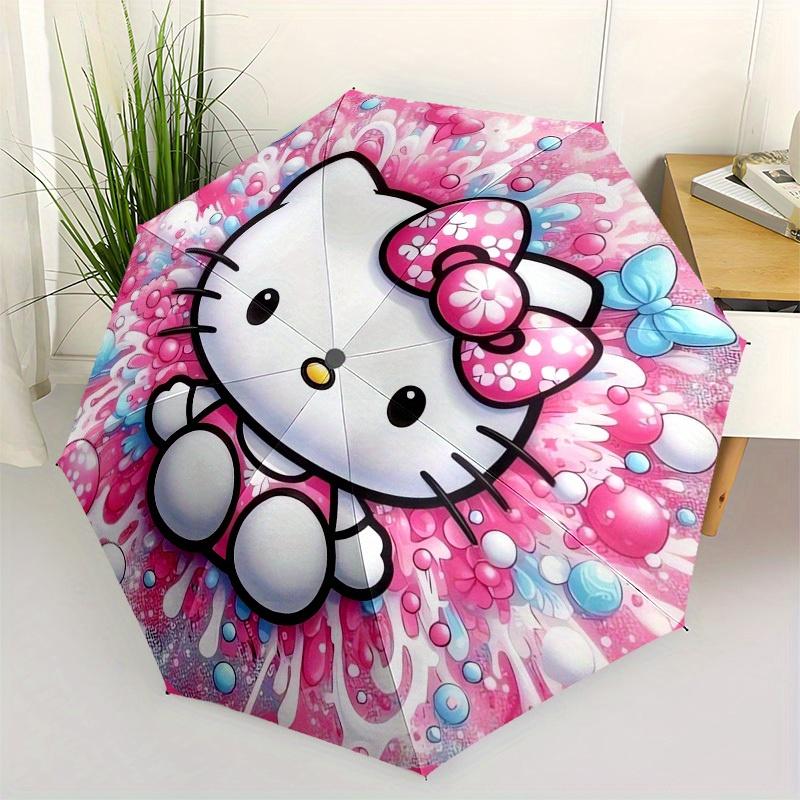 1pc Hello Kitty Pink BackgroundUmbrella with Plastic Handle,Suitable for All Seasons Home Travel Outdoor UmbrellaSanlio201