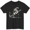 Godzilla Electric Guitar Rock T-Shirt Funny Music Playing Concert Graphic Top