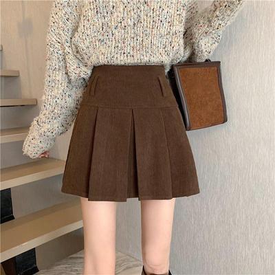 Brauner Cord-Faltenrock für Damen, Vintage, koreanische Mode, Patchwork, lässig, hohe Taille, A-Linien-Röcke, Sommer-Miniröcke, Y2k-Kleidung