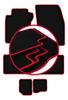 Velour Floor Mats with Red Edge For: Nissan X-Trail III T32 7-seater (2014-2017)